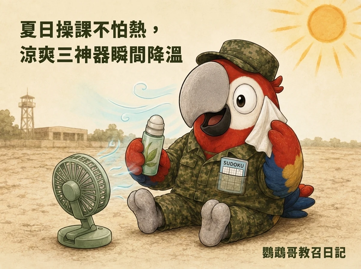 14天教召夏日操課散熱三神器與數獨書 - 鸚鵡哥教召日記